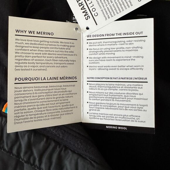 Smartwool Smartloft 120 Jacket Mens M Black Gray Wool Down Quilted NEW - Picture 12 of 16